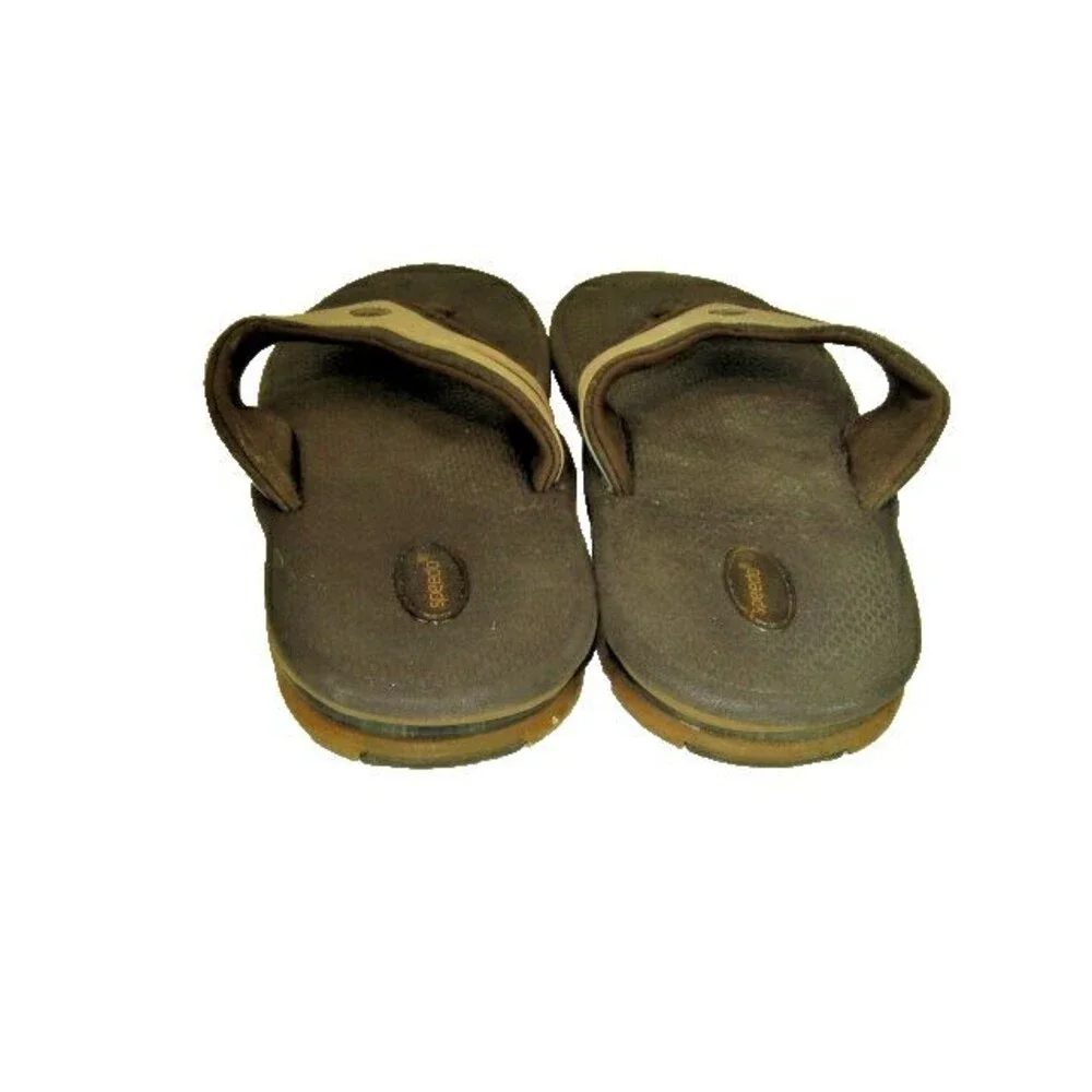 Mens Speedo Brown Slides Thongs  Beach Swim Sandals Shoes sz 12